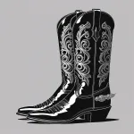 black cowboy boots with silver spurs image